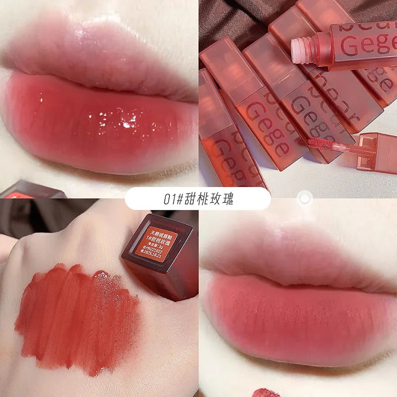 Gege Bear Velvet Lip Glaze Soft Mist Matte Long-Lasting Non-Fading Lipstick for Autumn And Winter