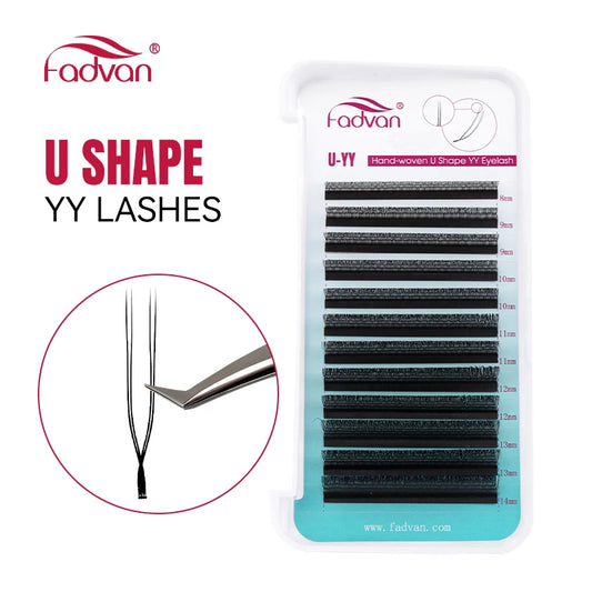 FADVAN U Shape YY Lashes C/D Curl Eyelashes Extension Waterproof Premium Soft Make up Mink Faux Lashes