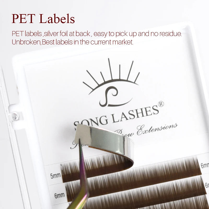 Song Lashes I Curly Eyebrow Extensions 12 Lines Per Piece Korean PBT Material Various Colors Soft and Resemble to Human Hairs