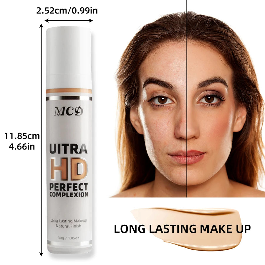 Profession Liquid Foundation Effective Concealer Waterproof Sweat-resistant Face Makeup Oil-control Cover Matte Base Cream Cosme
