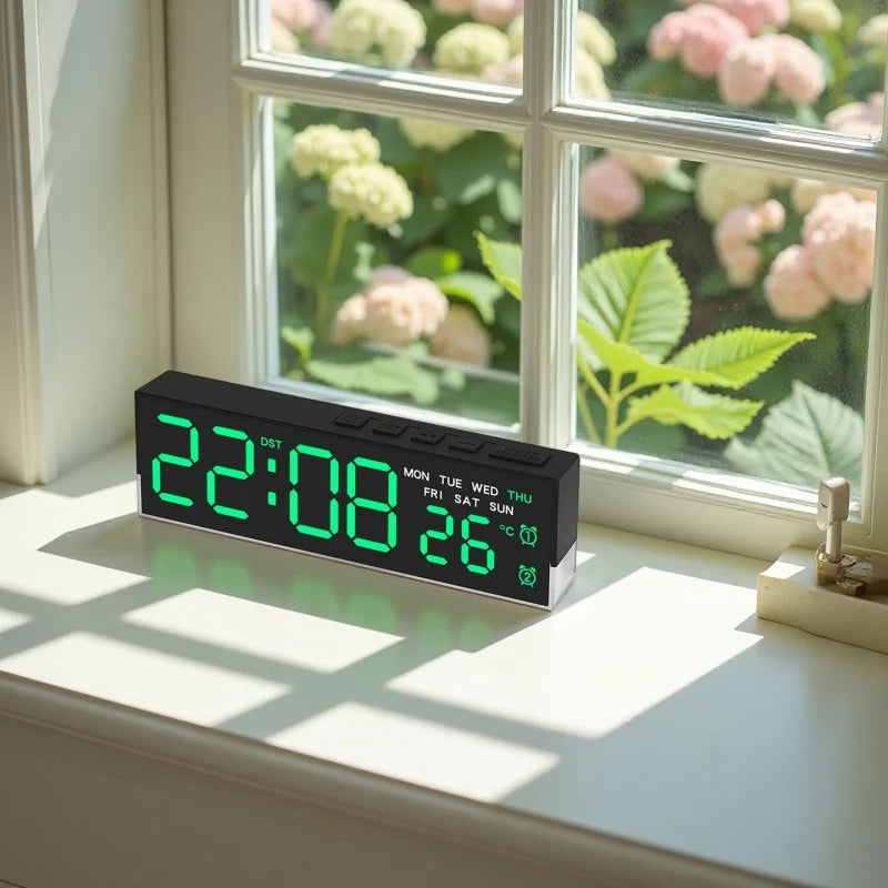 Modern Digital LED Alarm Clock – Smart Mood Light & Temp Display