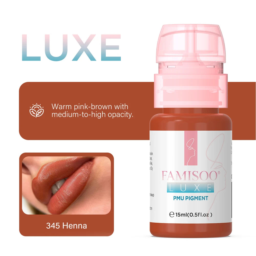 15ML Luxe PMU Pigment Europe's Best-selling 9 colors Lip Tattoo Ink For Semi Permanent Makeup Nano Lips Microblading Pigment