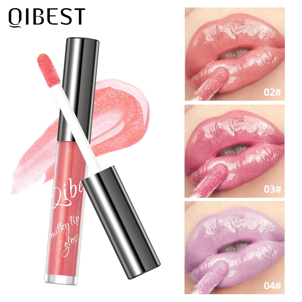 Qibest Lip Gloss 8-Colors Shimmering Lip Tint Moisturizing Hydratinglong-Lasting Shine Lip Stain Best-Selling Lip Gloss Makeup