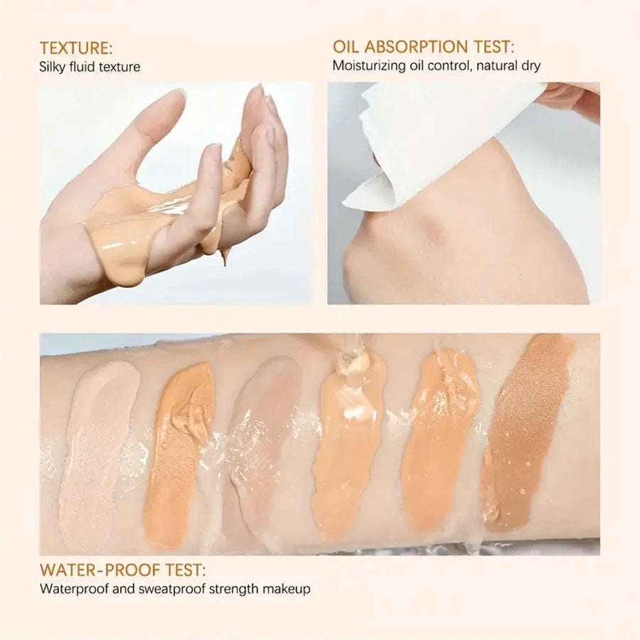 Profession Liquid Foundation Effective Concealer Waterproof Sweat-resistant Face Makeup Oil-control Cover Matte Base Cream Cosme