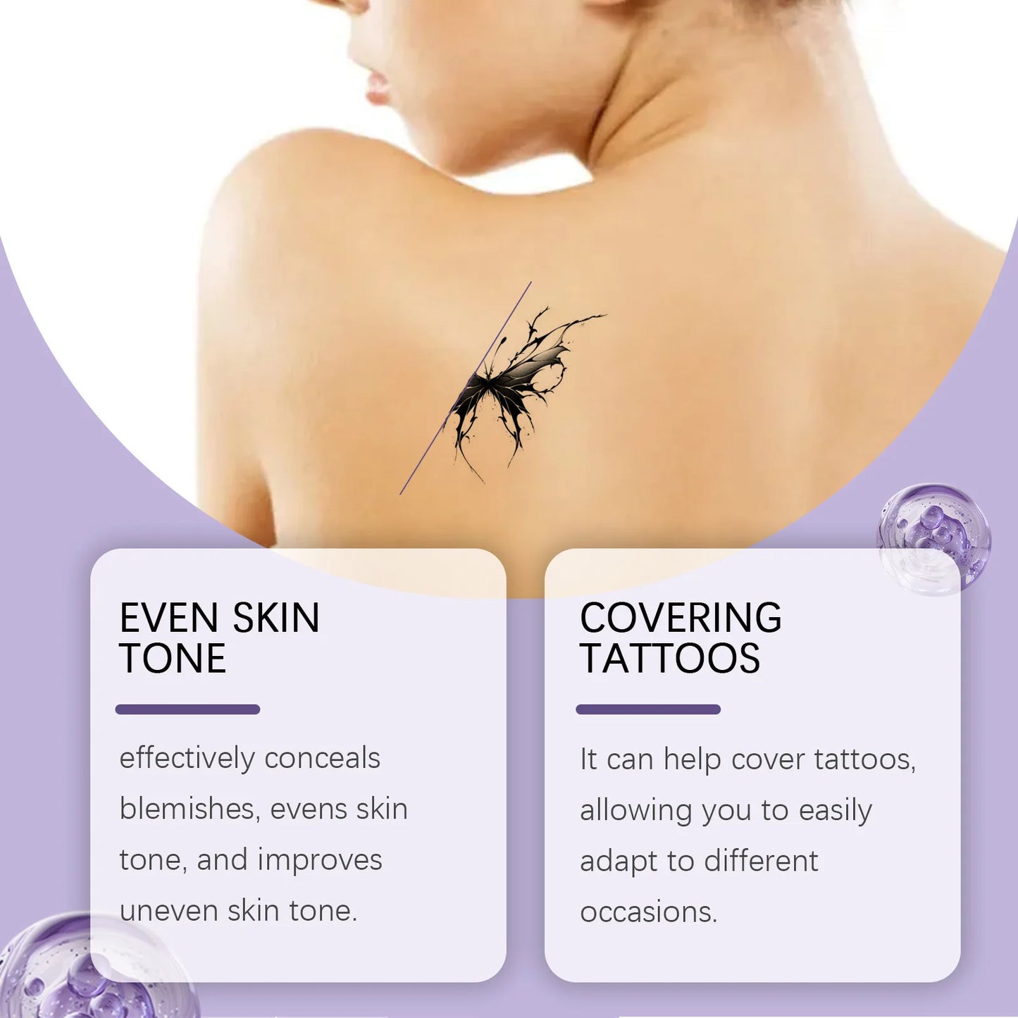 EELHOE Body Concealer Full Coverage Covering Tattoo Sweatproof Waterproof Body Foundation Body Coverage Perfector Makeup 74g