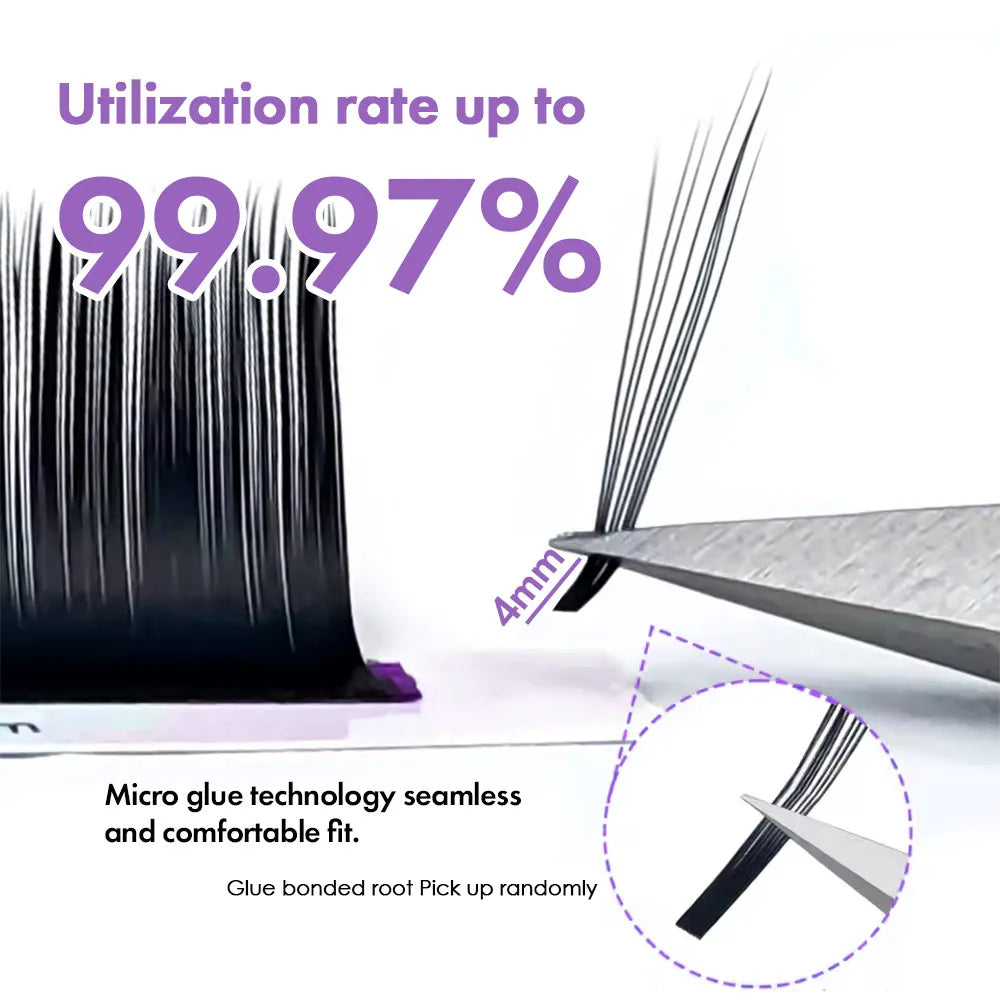 New Trend Easy Fanning Blooming Eyelash Extensions All Size Premium Technologic Fiber Comfortable False Eyelashes from MASSCAKU