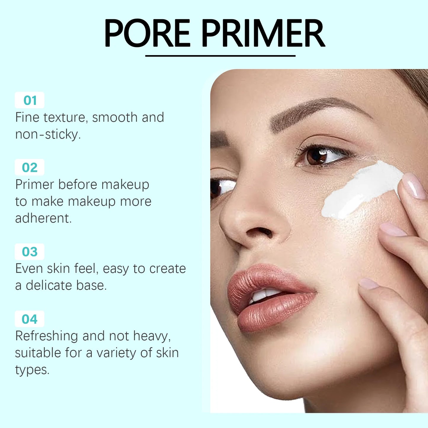 Pore Cover Primer Minimize Pores Oil Control Even Skin Tone Anti Acne Smoothing Waterproof Moisturizing Before Makeup