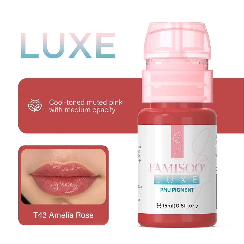 15ML Luxe PMU Pigment Europe's Best-selling 9 colors Lip Tattoo Ink For Semi Permanent Makeup Nano Lips Microblading Pigment