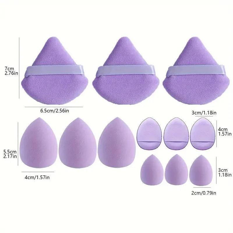 12pcs Makeup Sponges Multicolor Kit Makeup Blender Beauty Blenders Sponges Accessories Women Makeup Tools HZFP03