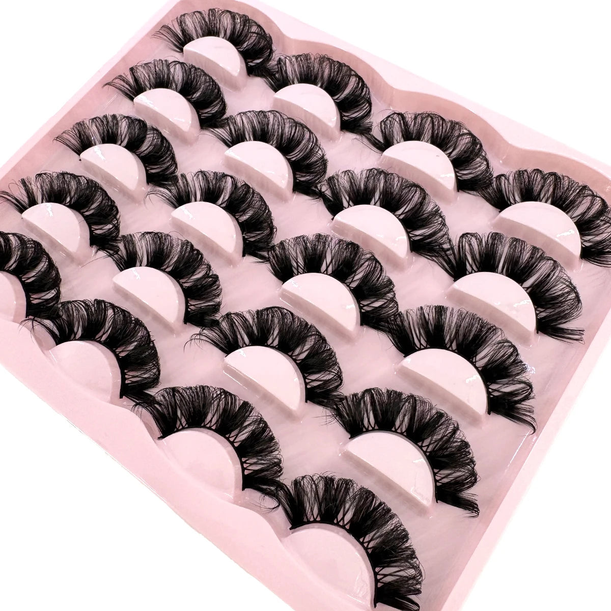 New 10 Pairs 3D Faux Mink Lashes Wispy Fluffy 25MM False Eyelashes Thick Volume Dramatic Cat Eye Lashes Long Strip Wispy Makeup