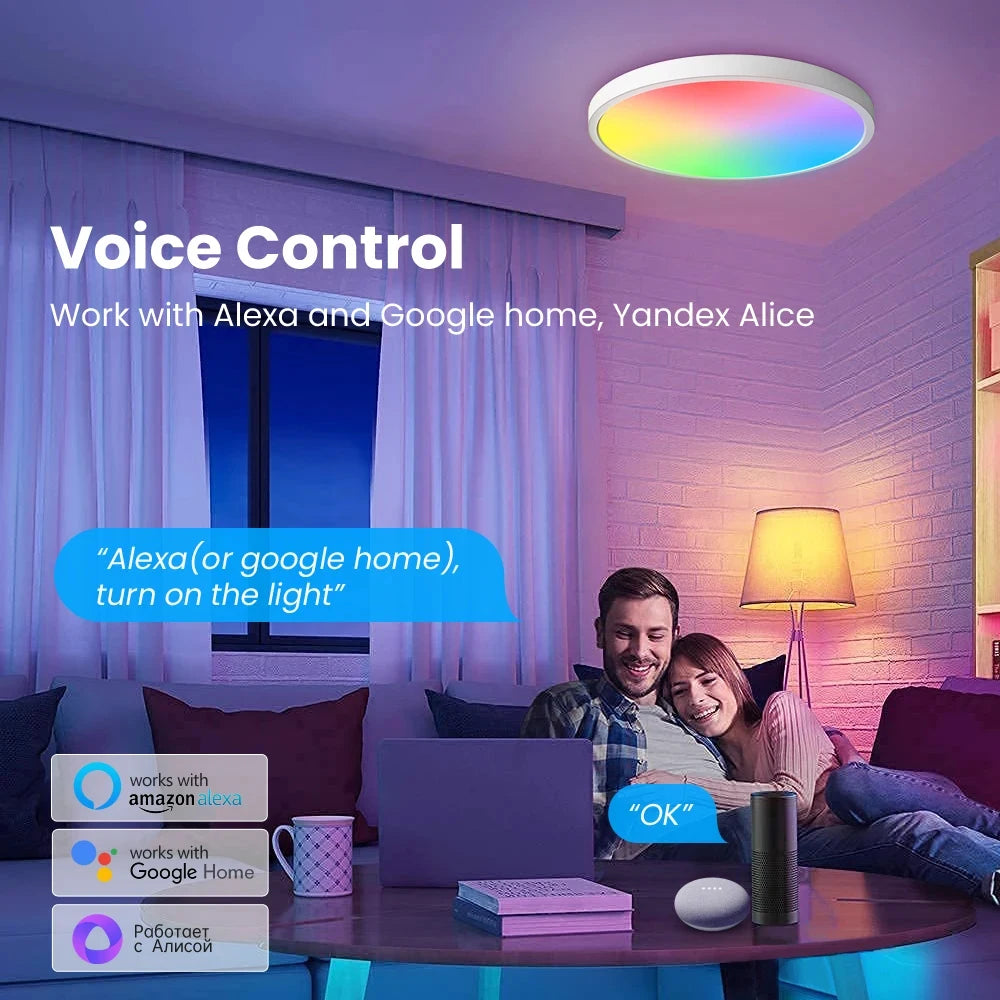 Tuya Smart LED Ceiling Light – Alexa & Google Voice Control