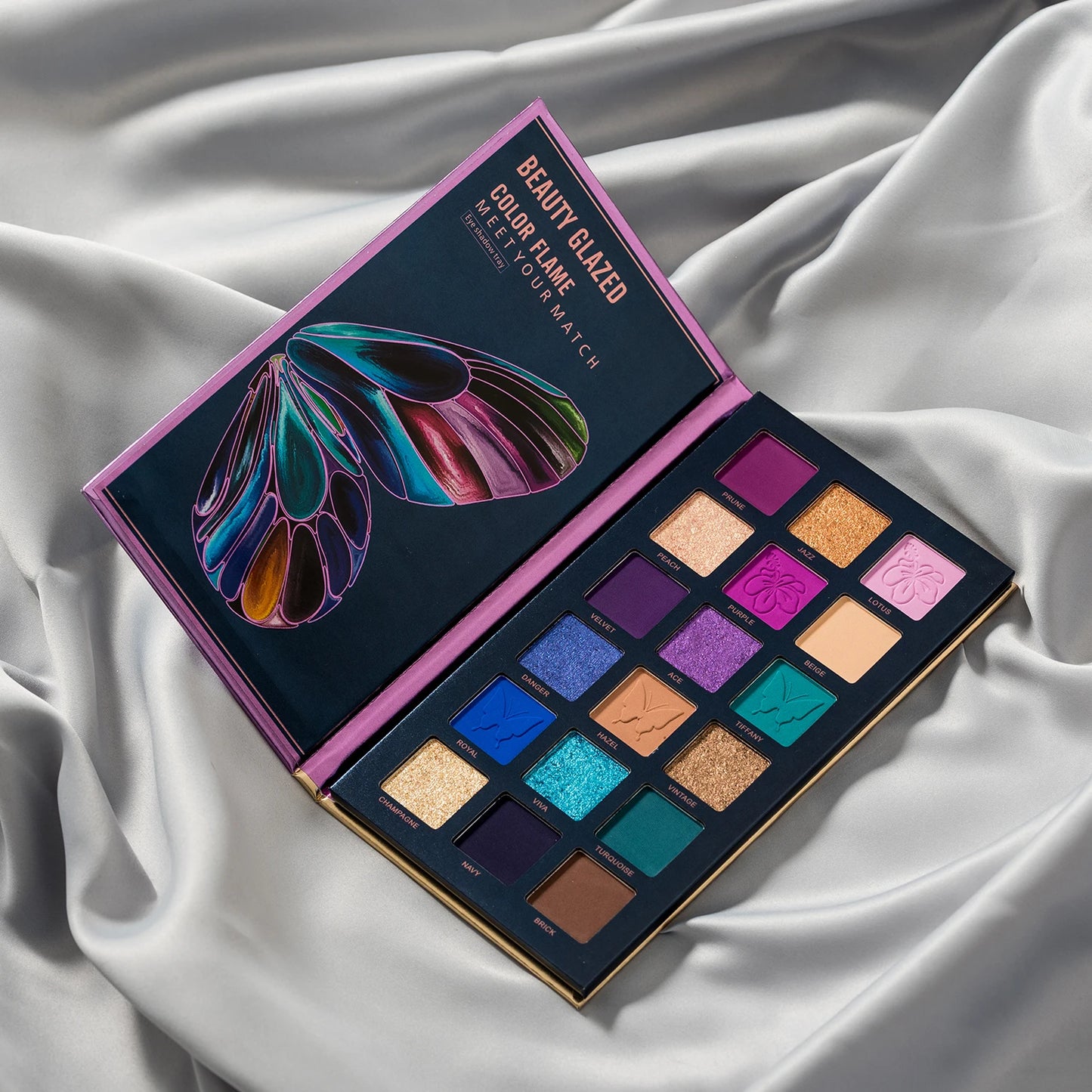 BEAUTY GLAZED Butterfly Highly Pigmented Eyeshadow Palette Smooth Matte & Shimmer Eye Shadow Easy To Blend 18 Colors Eye Makeup