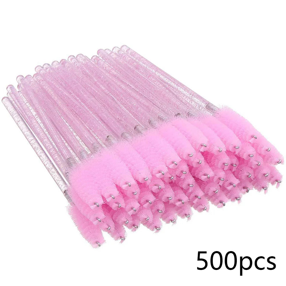 500/1000PCS Eyelashes Brushes Set Wholesaler Lash Mascara Brush For Lashes Extension Eyebrow Wands Applicator Makeup Tools