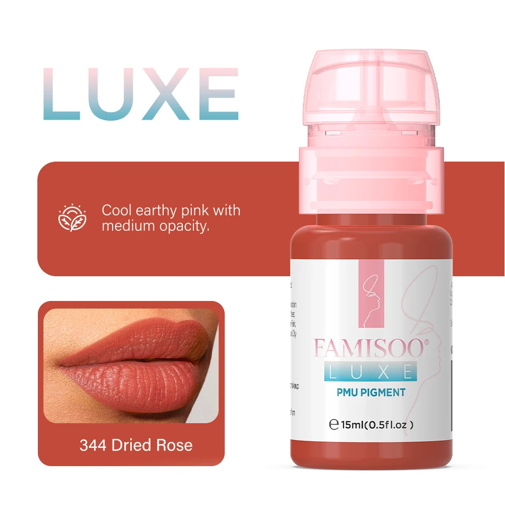 15ML Luxe PMU Pigment Europe's Best-selling 9 colors Lip Tattoo Ink For Semi Permanent Makeup Nano Lips Microblading Pigment