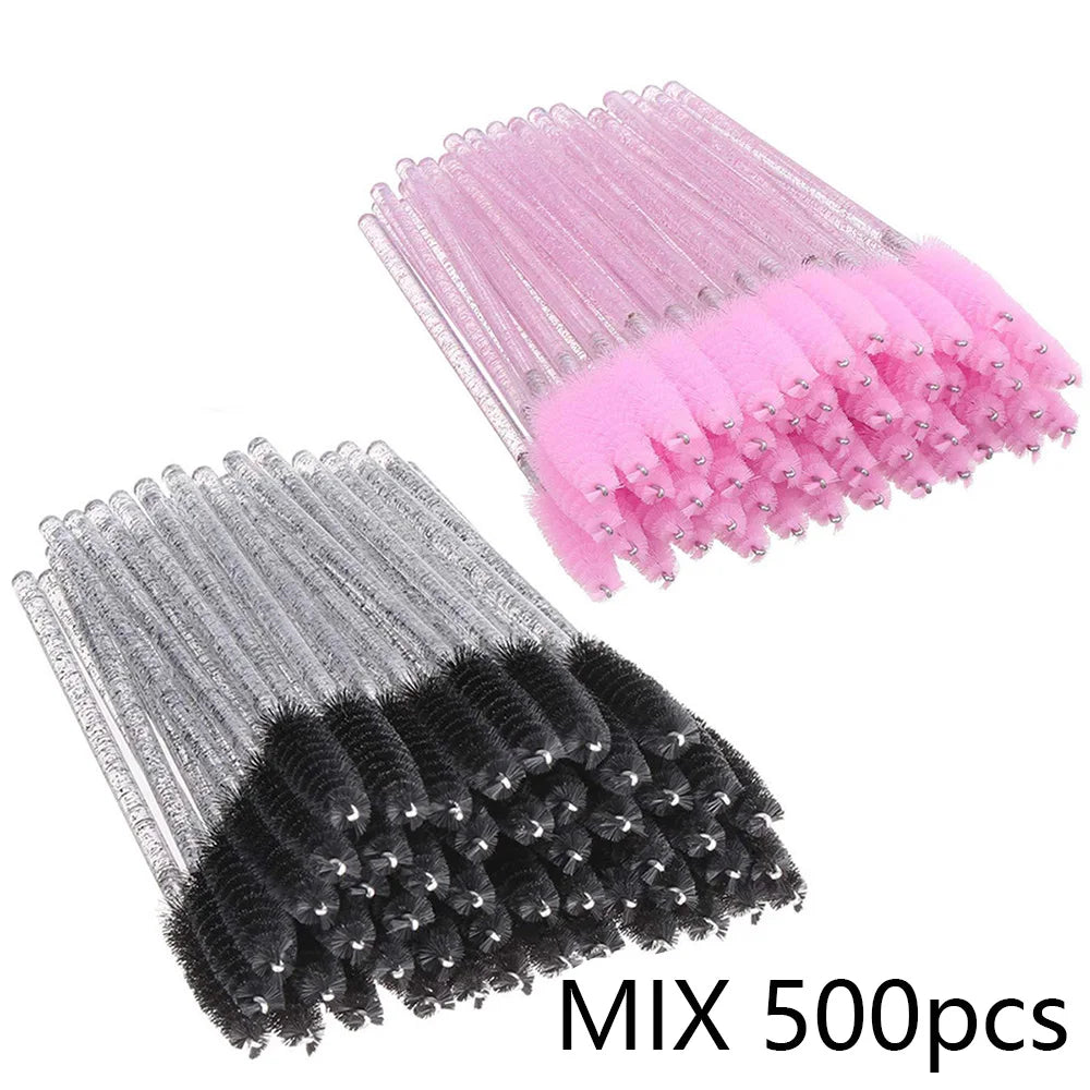 500/1000PCS Eyelashes Brushes Set Wholesaler Lash Mascara Brush For Lashes Extension Eyebrow Wands Applicator Makeup Tools