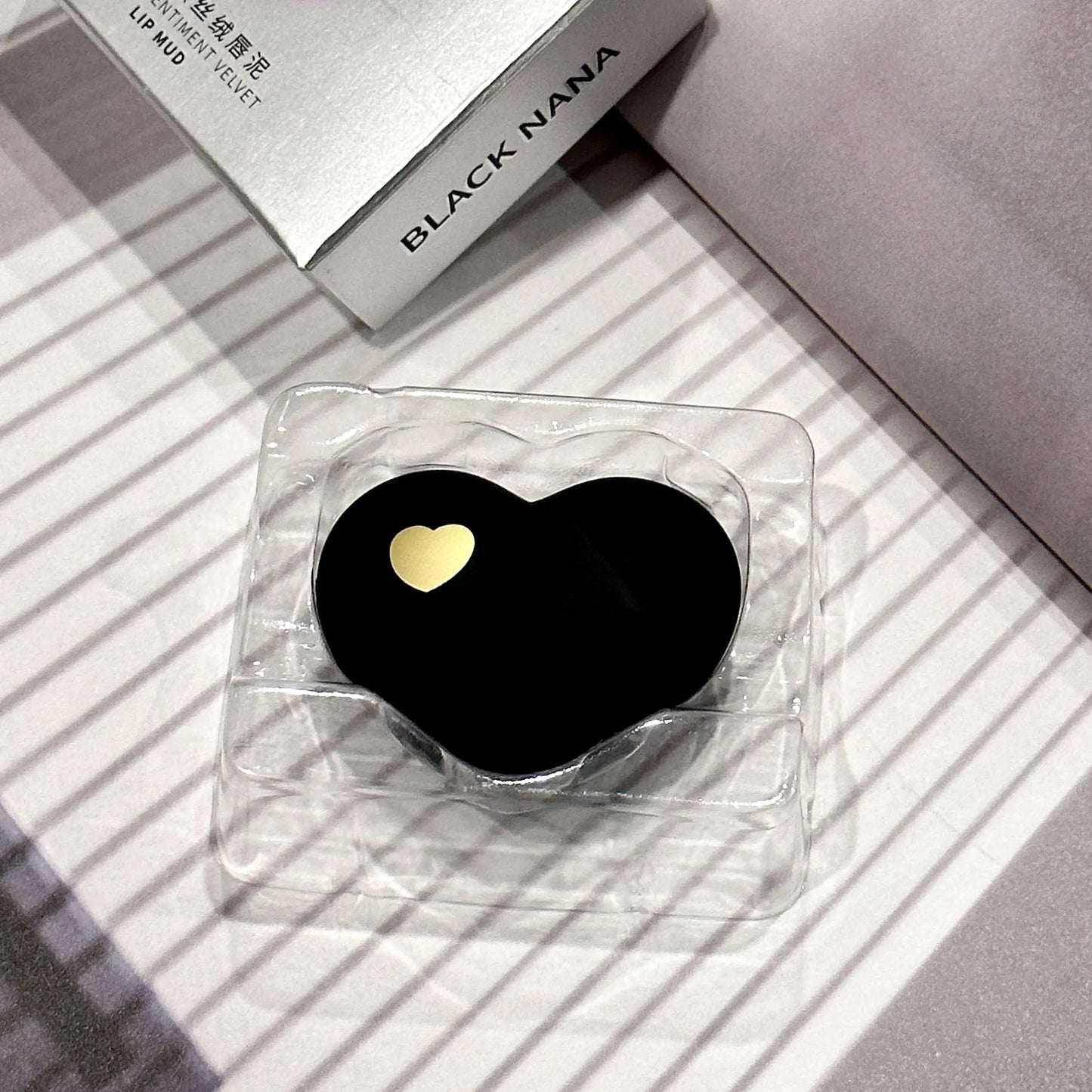 Mini Black Silver Heart Velvet Matte Lipstick Lip Mud Lip Gloss Nude Waterproof Lasting Lip Tint Cosmetic Makeup