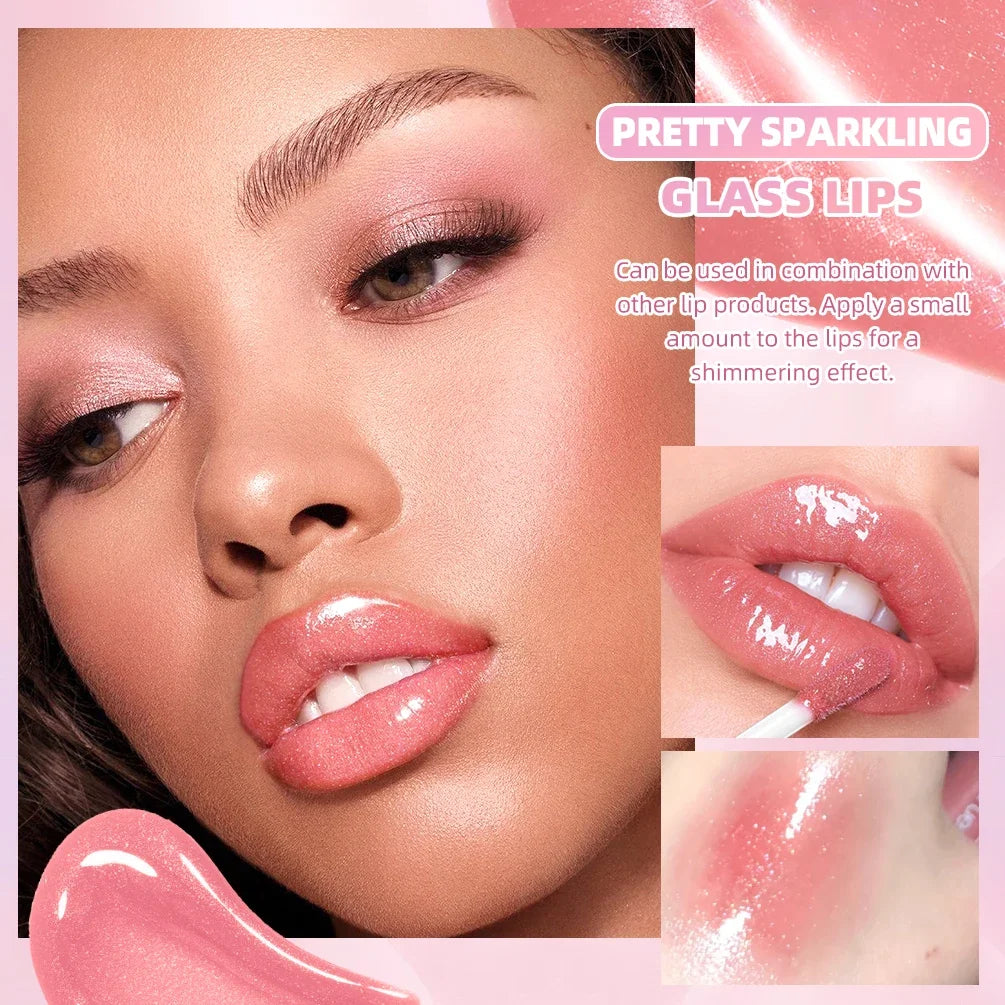 Qibest Lip Gloss 8-Colors Shimmering Lip Tint Moisturizing Hydratinglong-Lasting Shine Lip Stain Best-Selling Lip Gloss Makeup