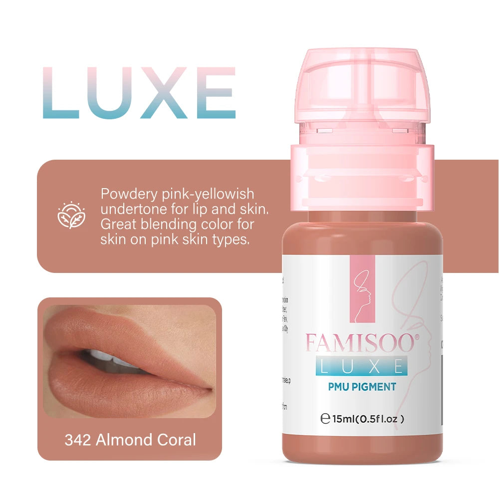 15ML Luxe PMU Pigment Europe's Best-selling 9 colors Lip Tattoo Ink For Semi Permanent Makeup Nano Lips Microblading Pigment