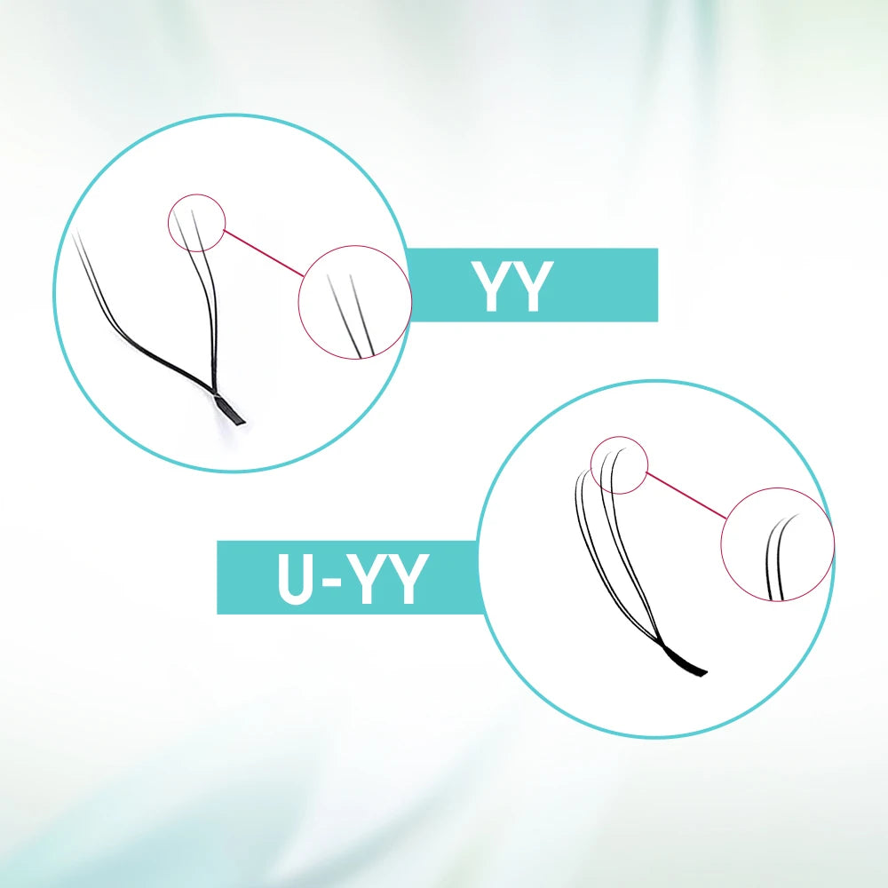 FADVAN U Shape YY Lashes C/D Curl Eyelashes Extension Waterproof Premium Soft Make up Mink Faux Lashes