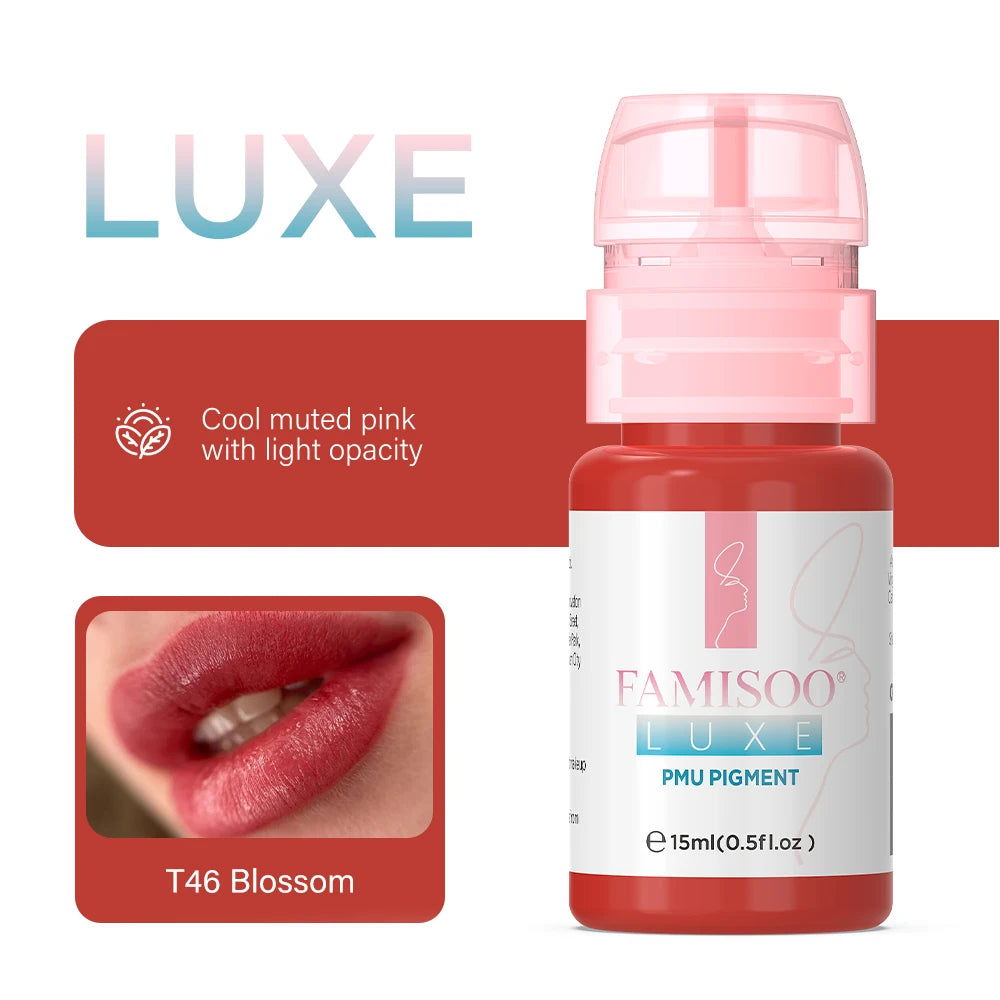 15ML Luxe PMU Pigment Europe's Best-selling 9 colors Lip Tattoo Ink For Semi Permanent Makeup Nano Lips Microblading Pigment