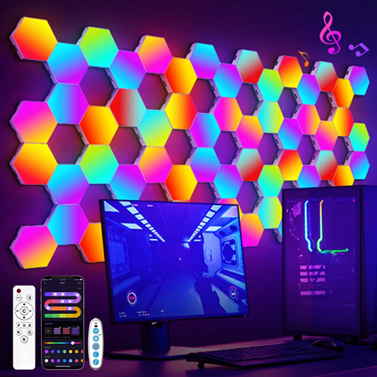 Smart RGB Hexagon Wall Lights – DIY Gaming Decor
