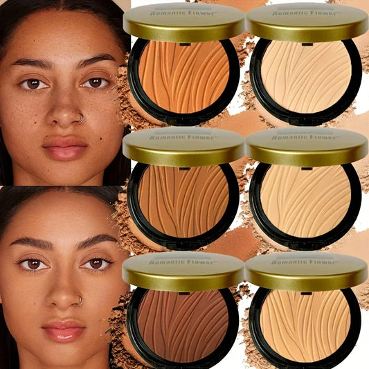 6-Color Matte Waterproof Oil-Control Face Powder Full-Coverage Concealer & Contour Fine Texture No Fly Long-Lasting Makeup