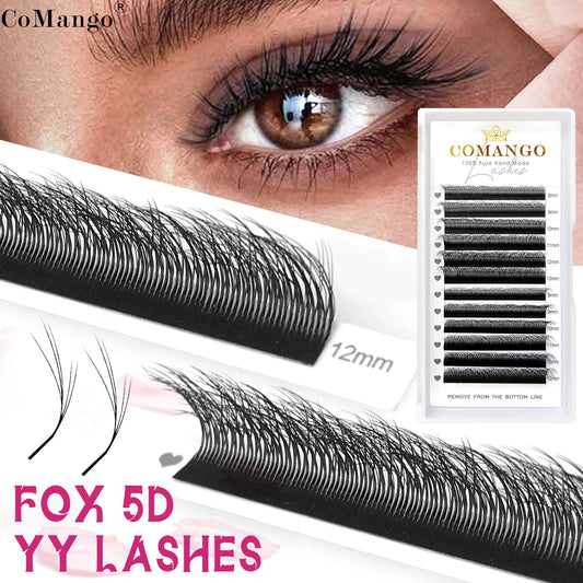 Fox 5D YY Shaped Eyelashes Extension 8-13Mix New Style Matte Black Natural Fox Lashes High Quality Make-up Eyelashes