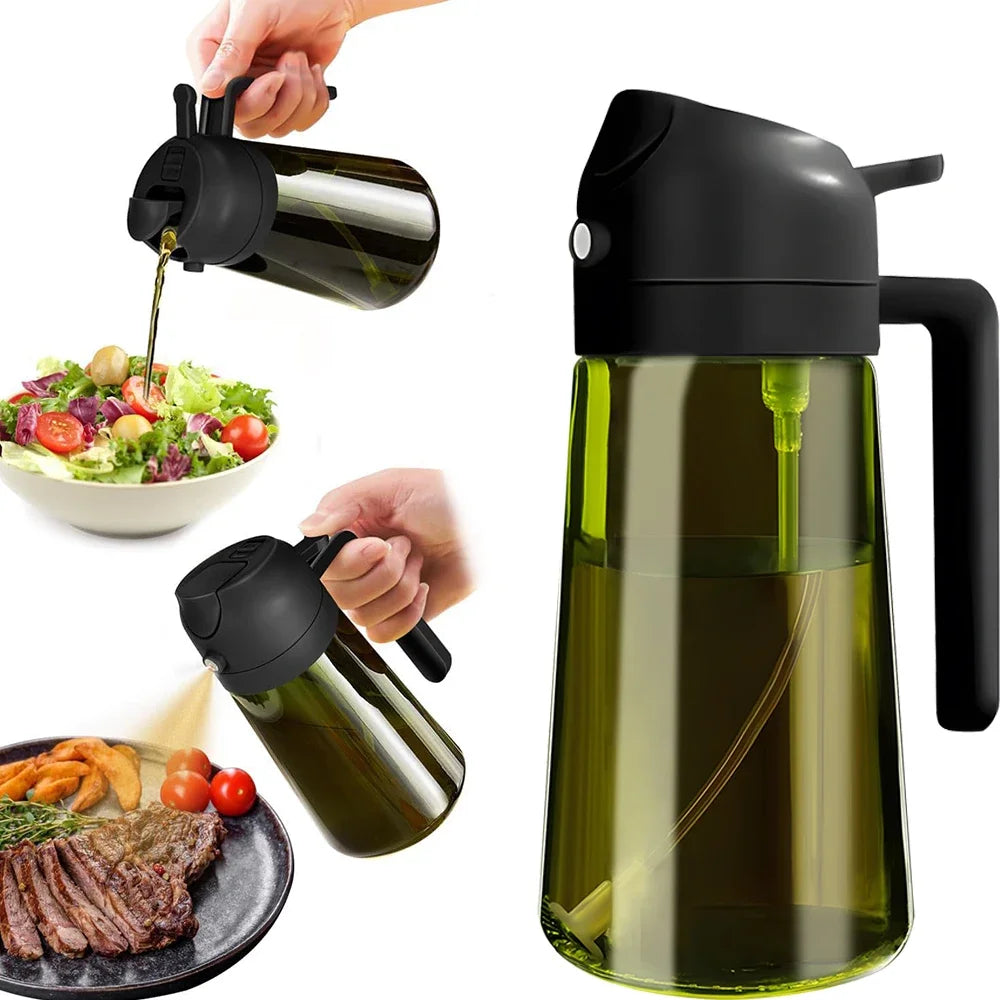 470ml Dark Glass Oil Sprayer – 2-in-1 Olive Oil Dispenser