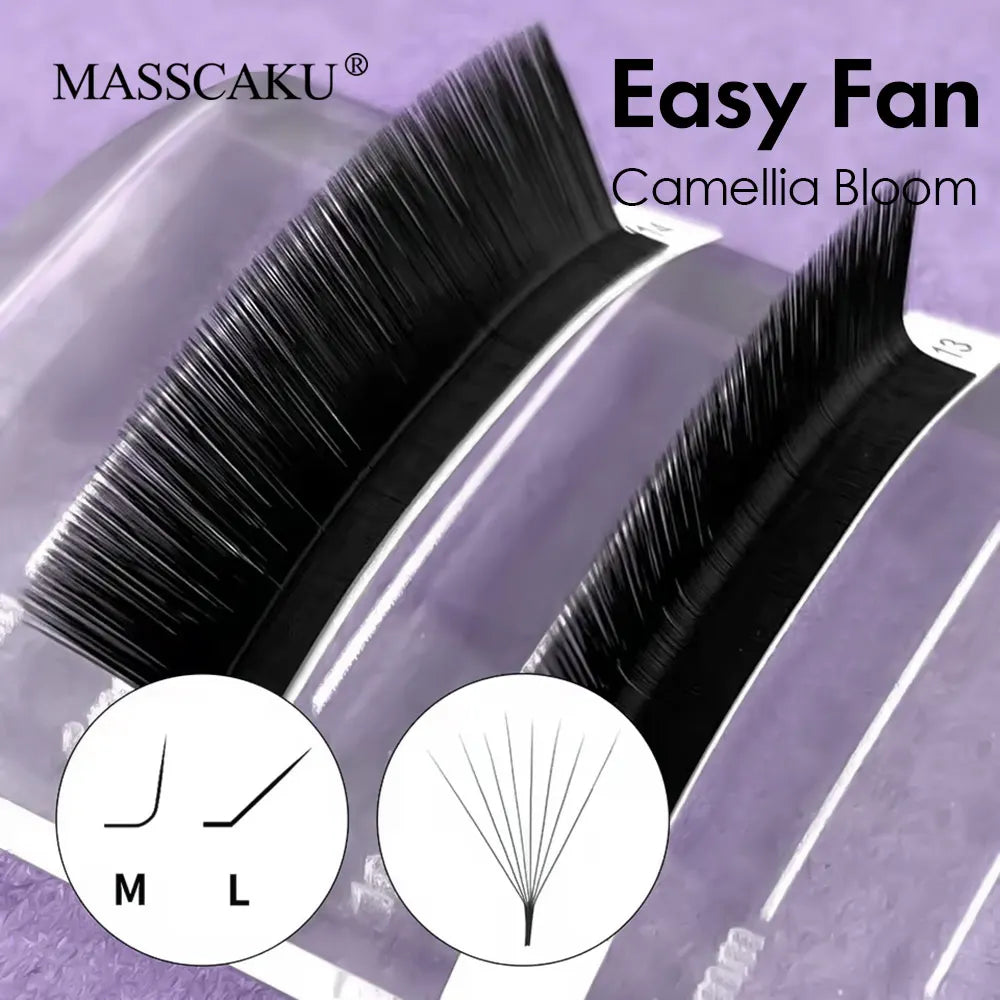New Trend Easy Fanning Blooming Eyelash Extensions All Size Premium Technologic Fiber Comfortable False Eyelashes from MASSCAKU