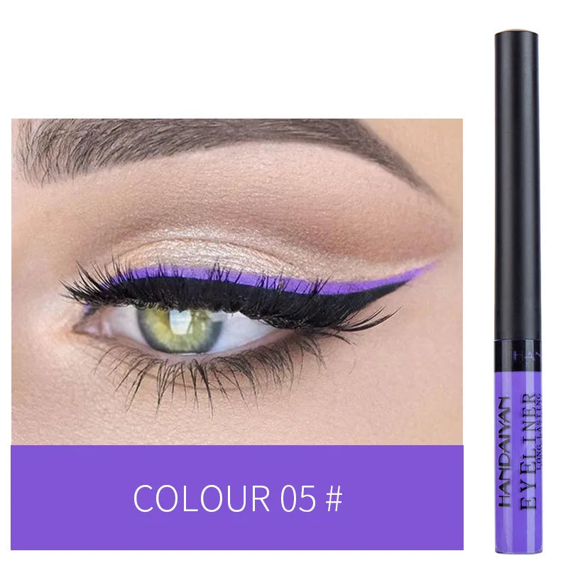 Neon UV Glow Eyeliner Pen Waterproof Matte Liquid Color Eye Liner Pencil Vibrant Yellow Red Purple Makeup Cosmetic