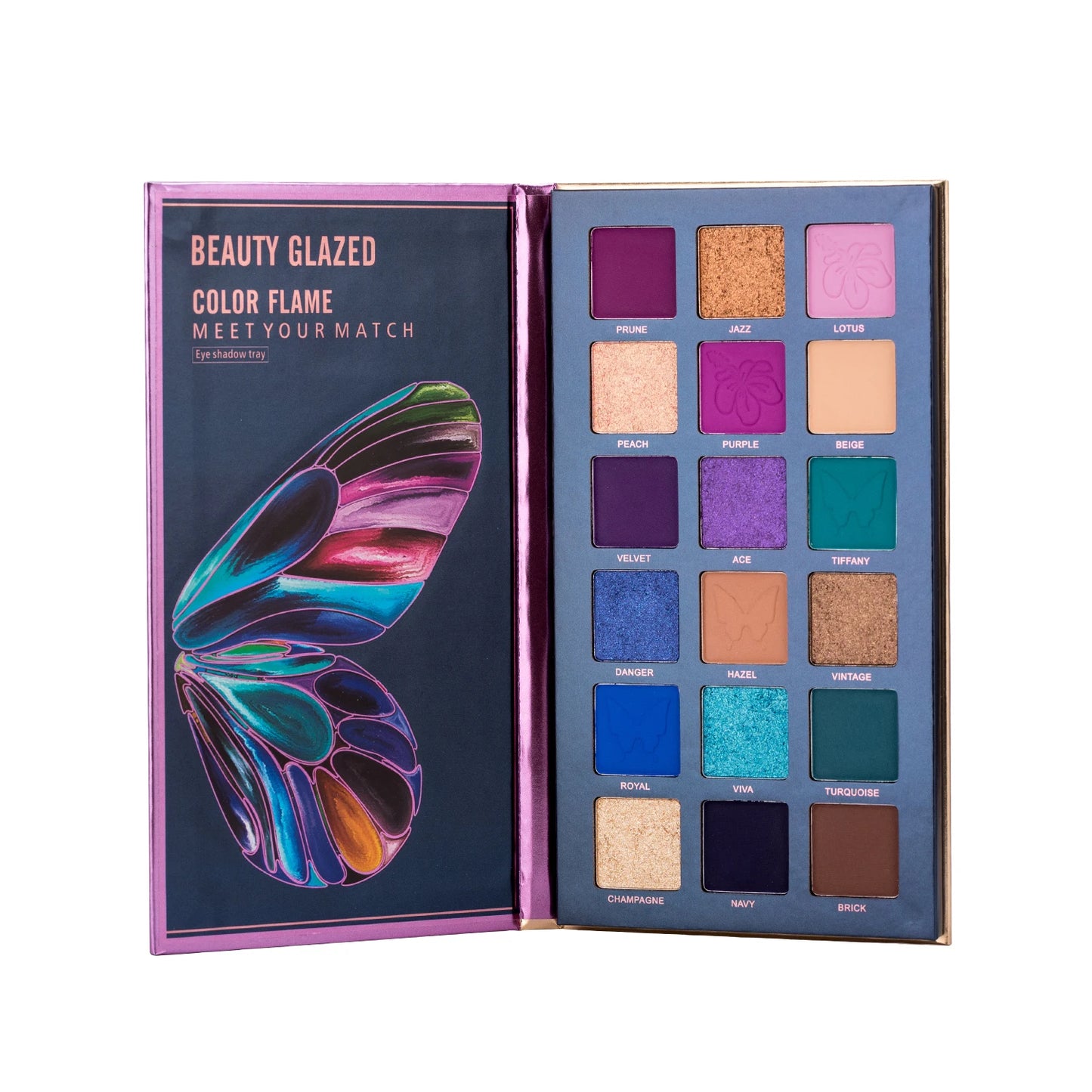 BEAUTY GLAZED Butterfly Highly Pigmented Eyeshadow Palette Smooth Matte & Shimmer Eye Shadow Easy To Blend 18 Colors Eye Makeup