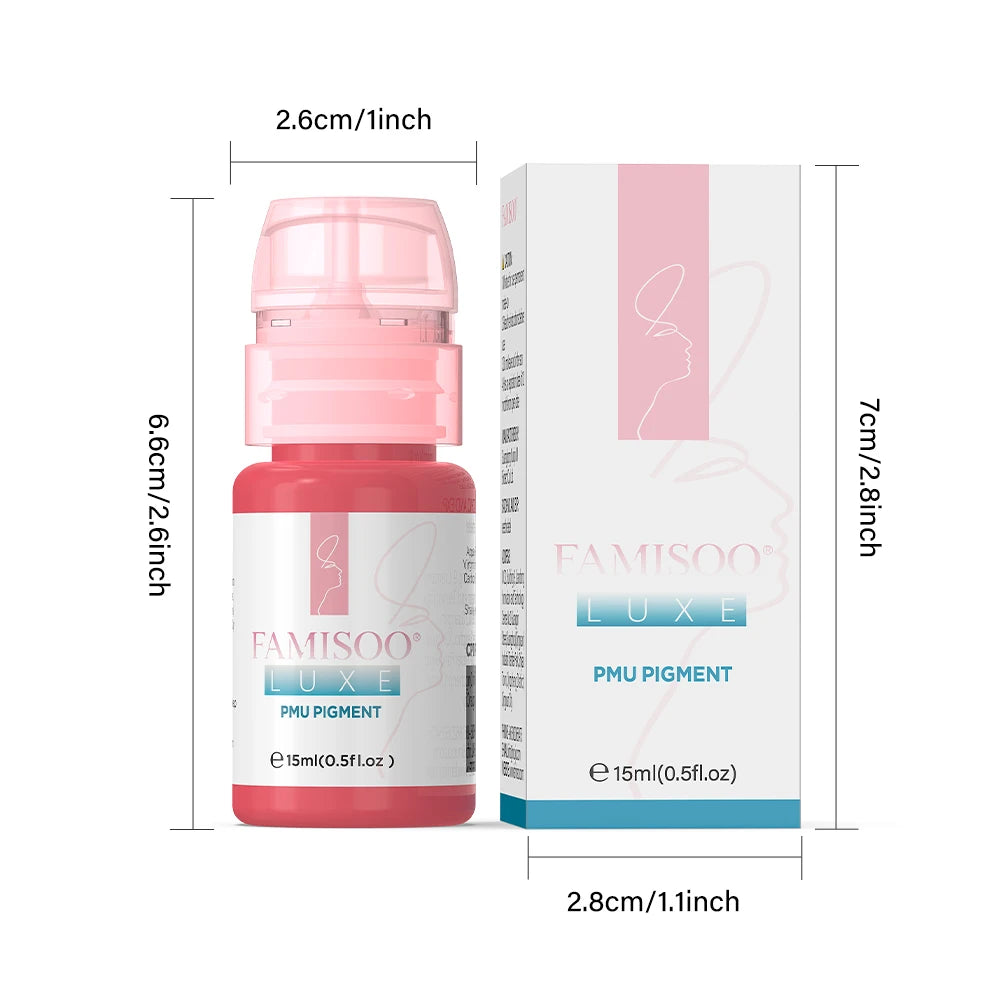 15ML Luxe PMU Pigment Europe's Best-selling 9 colors Lip Tattoo Ink For Semi Permanent Makeup Nano Lips Microblading Pigment