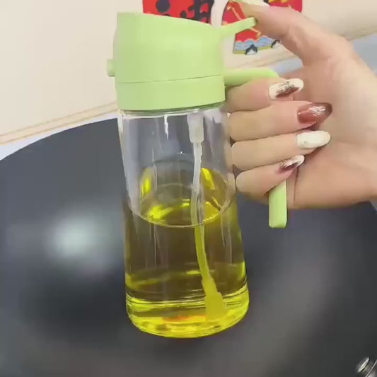 470ml Dark Glass Oil Sprayer – 2-in-1 Olive Oil Dispenser